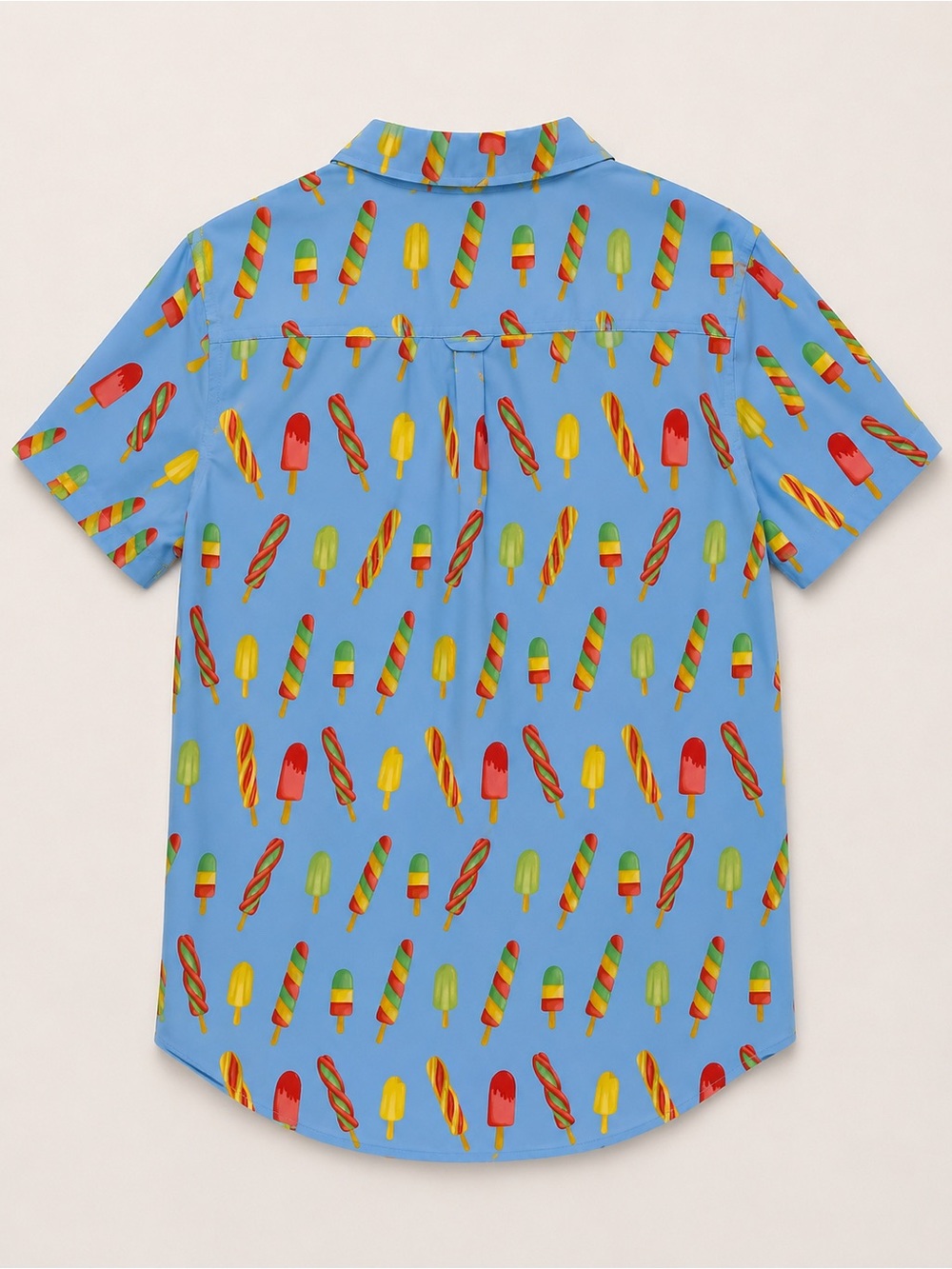 Cove Blue Short-Sleeve Button-Down Shirt with Popsicle Print - Picture 3 of 9